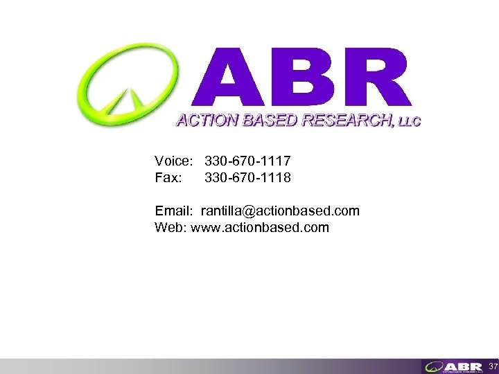 Voice: 330 -670 -1117 Fax: 330 -670 -1118 Email: rantilla@actionbased. com Web: www. actionbased.