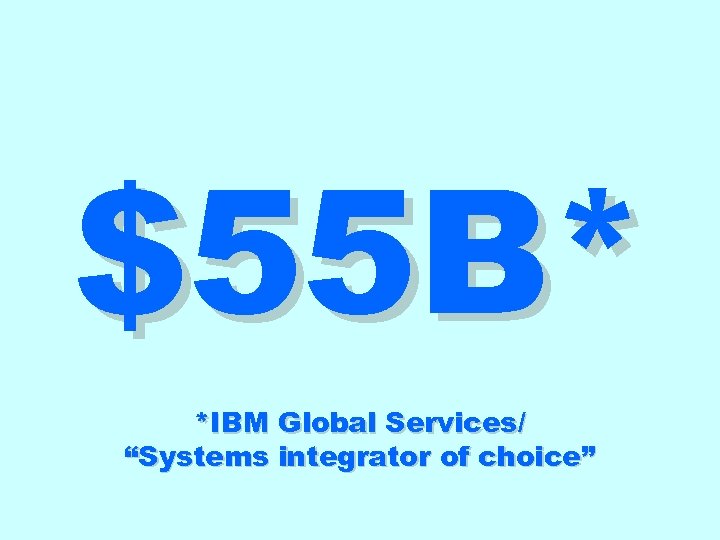 $55 B* *IBM Global Services/ “Systems integrator of choice” 