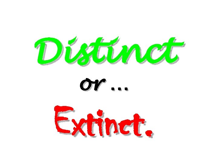 Distinct or … Extinct. 