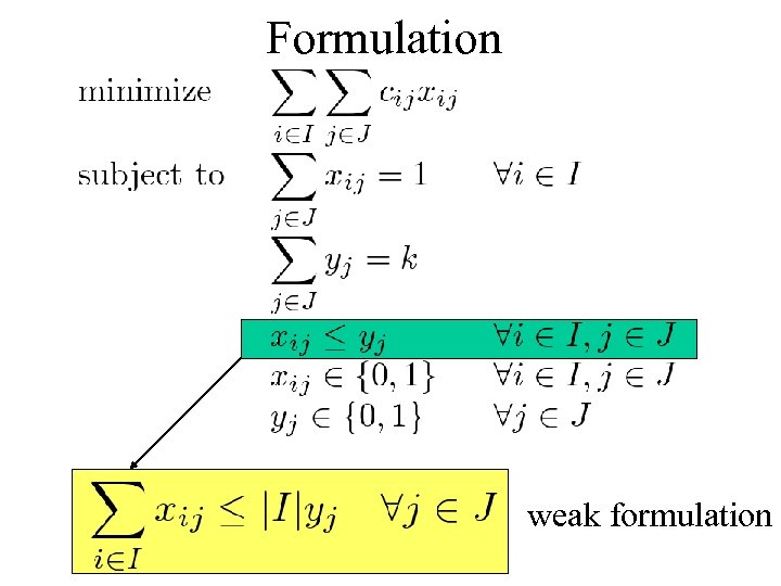 Formulation weak formulation 