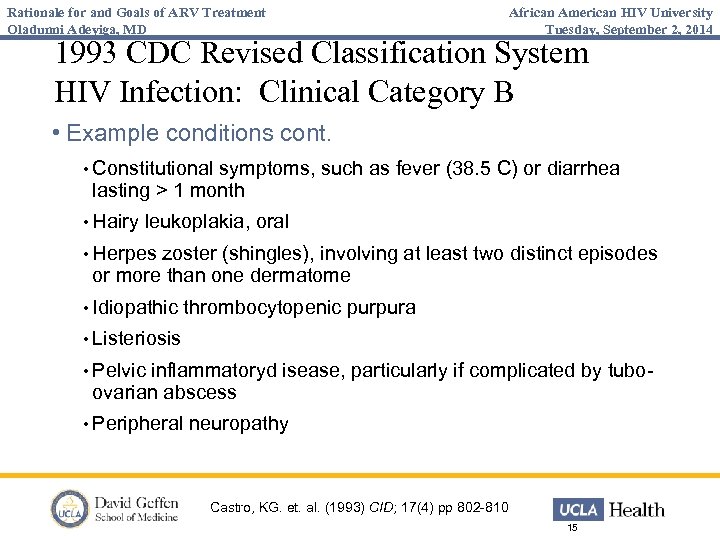 Rationale for and Goals of ARV Treatment Oladunni Adeyiga, MD African American HIV University