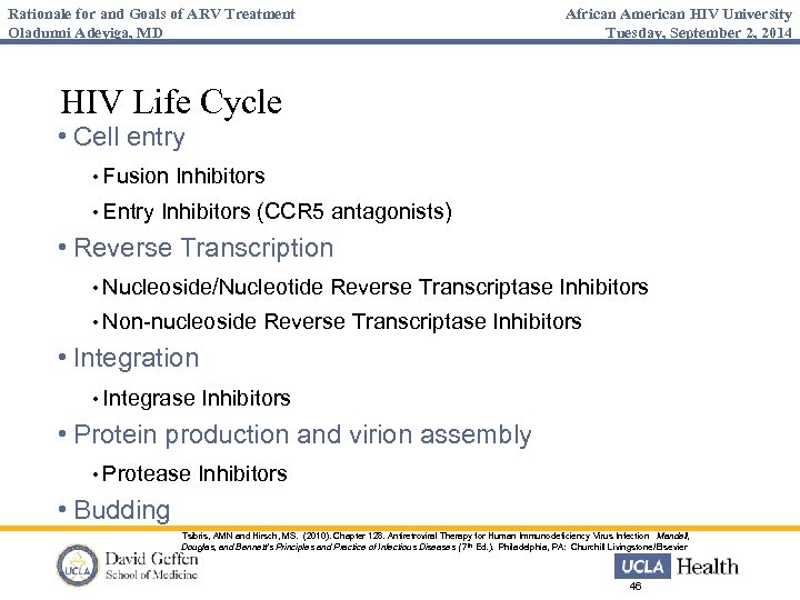 Rationale for and Goals of ARV Treatment Oladunni Adeyiga, MD African American HIV University
