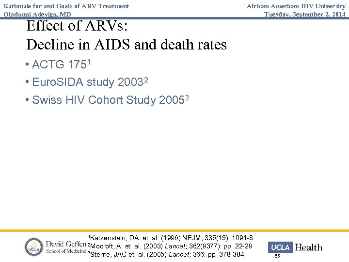 Rationale for and Goals of ARV Treatment Oladunni Adeyiga, MD Effect of ARVs: Decline