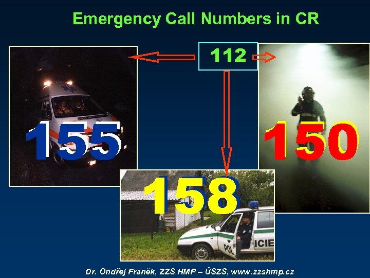 Emergency Call Numbers in CR 112 155 158 150 Dr. Ondřej Franěk, ZZS HMP