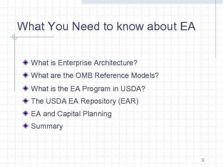 What You Need to know about EA What is Enterprise Architecture? What are the
