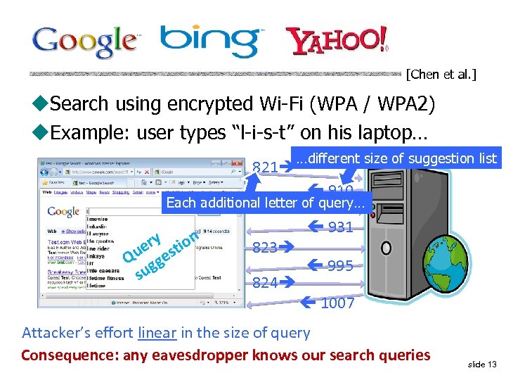 [Chen et al. ] u. Search using encrypted Wi-Fi (WPA / WPA 2) u.