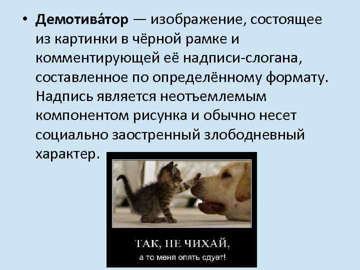  • Демотива тор — изображение, состоящее из картинки в чёрной рамке и комментирующей