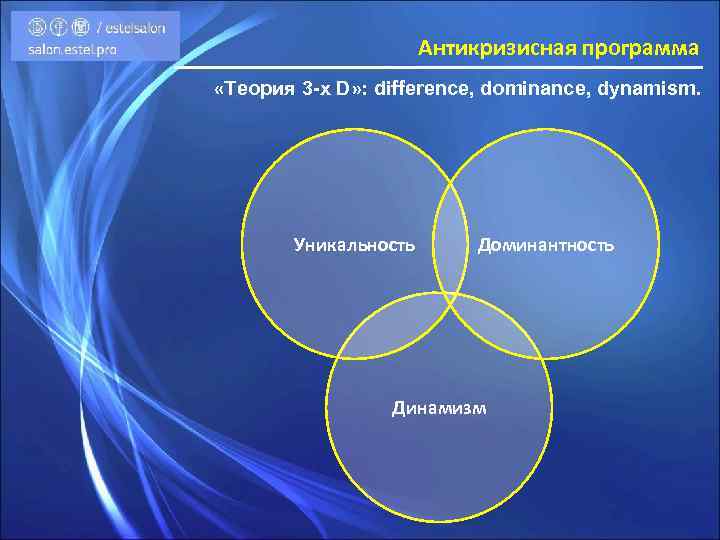 Антикризисная программа «Теория 3 -х D» : difference, dominance, dynamism. Уникальность Доминантность Динамизм 