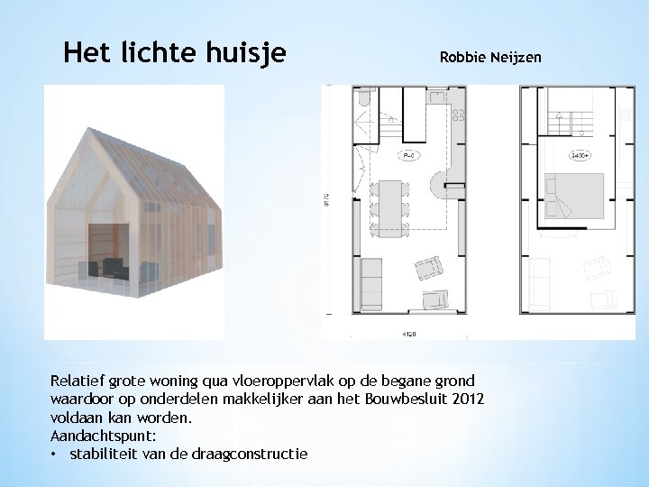 Het lichte huisje Robbie Neijzen Relatief grote woning qua vloeroppervlak op de begane grond