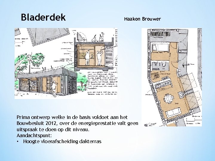 Bladerdek Haakon Brouwer Prima ontwerp welke in de basis voldoet aan het Bouwbesluit 2012,