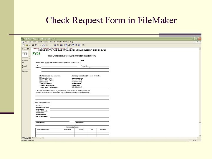 Check Request Form in File. Maker 