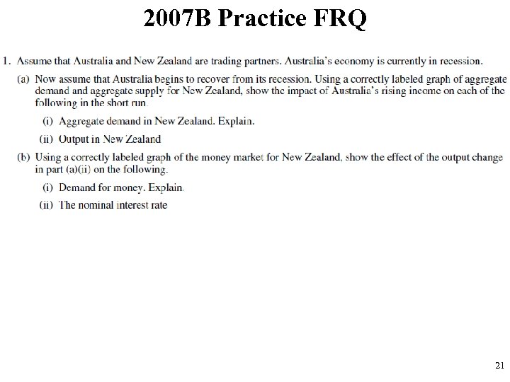 2007 B Practice FRQ 21 