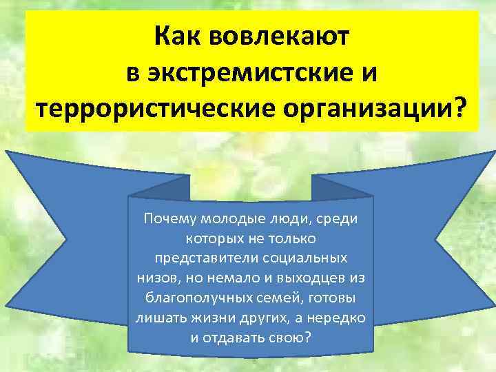 Как вовлекают в экстремистские и террористические организации? Почему молодые люди, среди которых не только