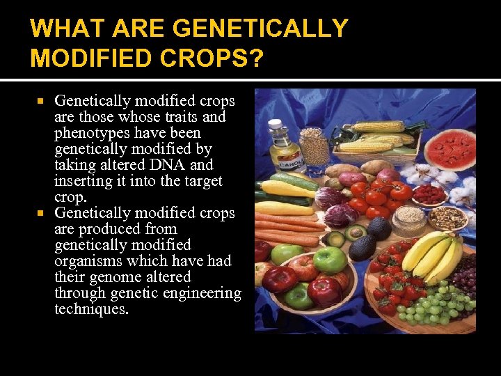 Chapter 6 Contd More Examples Genetically Modified Crops