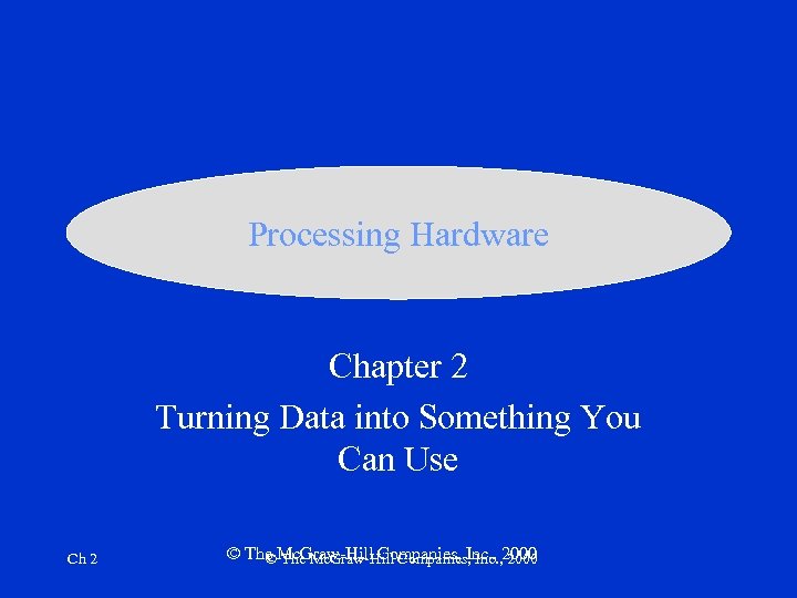 Processing Hardware Chapter 2 Turning Data into Something You Can Use Ch 2 ©