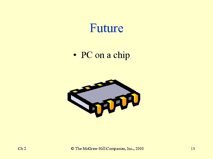 Future • PC on a chip Ch 2 © The Mc. Graw-Hill Companies, Inc.