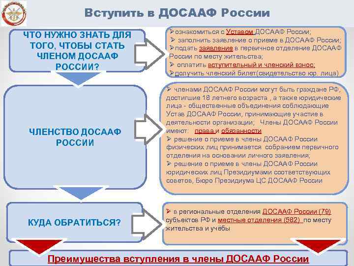 Вступить в ДОСААФ России ЧТО НУЖНО ЗНАТЬ ДЛЯ ТОГО, ЧТОБЫ СТАТЬ ЧЛЕНОМ ДОСААФ РОССИИ?