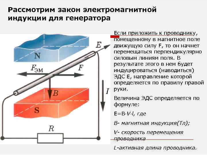 Применение закона электромагнитной индукции