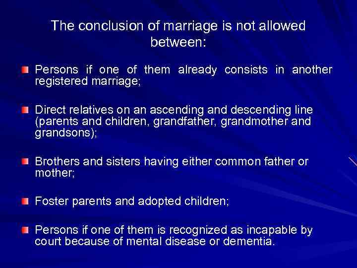 The conclusion of marriage is not allowed between: Persons if one of them already