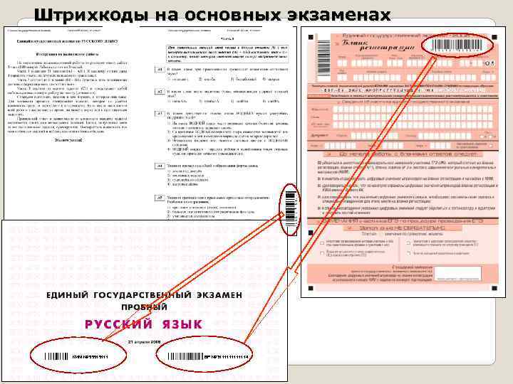 Штрихкоды на основных экзаменах КИМ № 55515111 БР № 31111114 
