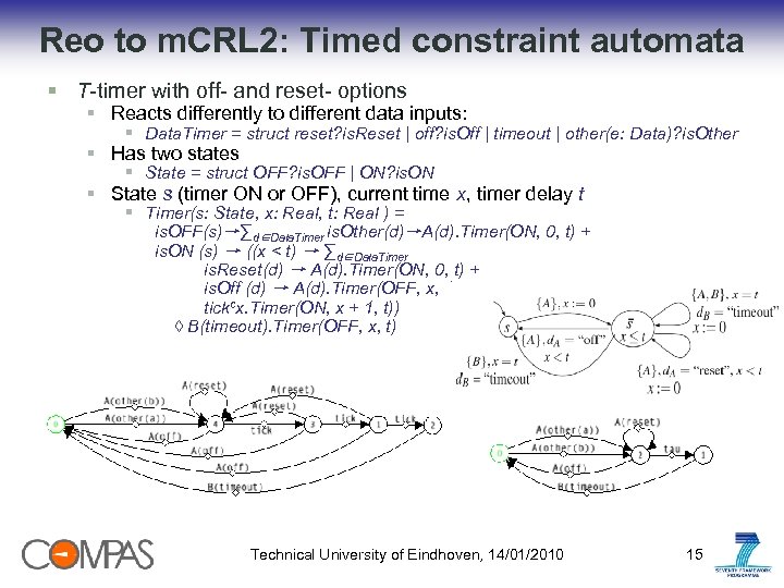 Reo to m. CRL 2: Timed constraint automata § T-timer with off- and reset-