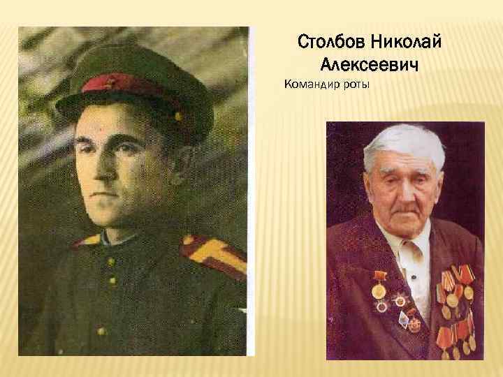 Столбов Николай Алексеевич Командир роты 