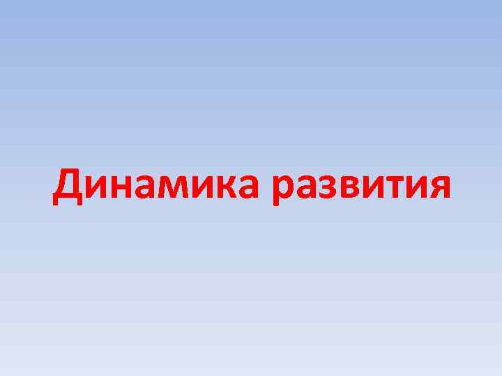 Динамика развития 