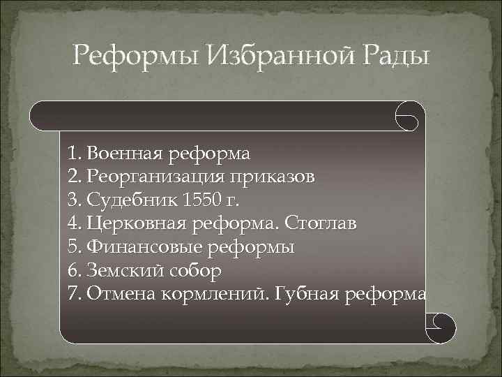 Деятельность избранной. Военная реформа рада избранная 1550. Военная реформа избранной рады. Реформы «избранной рады» (1549-1560 г.). Реформы избранной рады 1550.