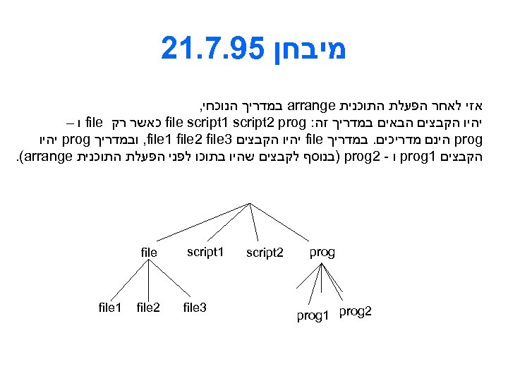  מיבחן 59. 7. 12 אזי לאחר הפעלת התוכנית arrange במדריך הנוכחי, יהיו הקבצים