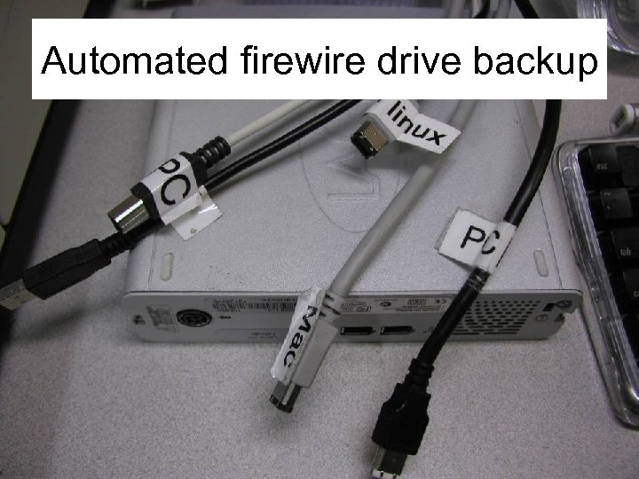 Automated firewire drive backup 