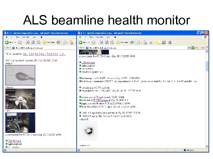 ALS beamline health monitor 