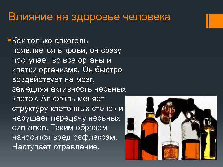 Алкогольные сообщение. Влияние алкоголизма на организм человека.
