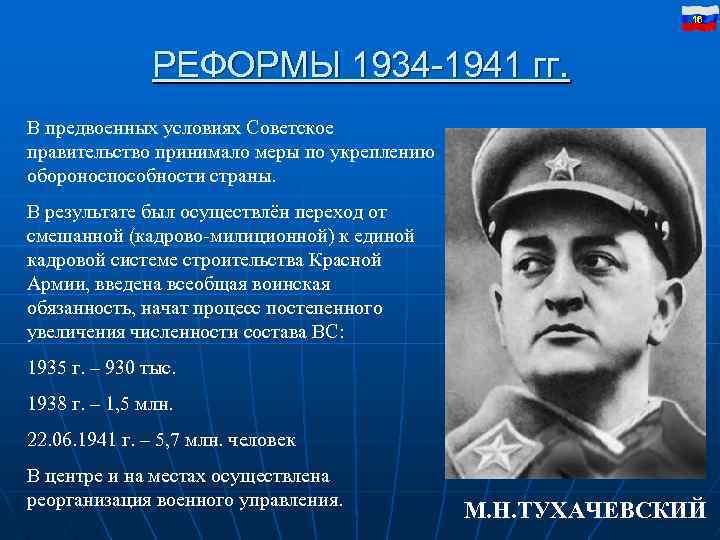 16 РЕФОРМЫ 1934 -1941 гг. В предвоенных условиях Советское правительство принимало меры по укреплению