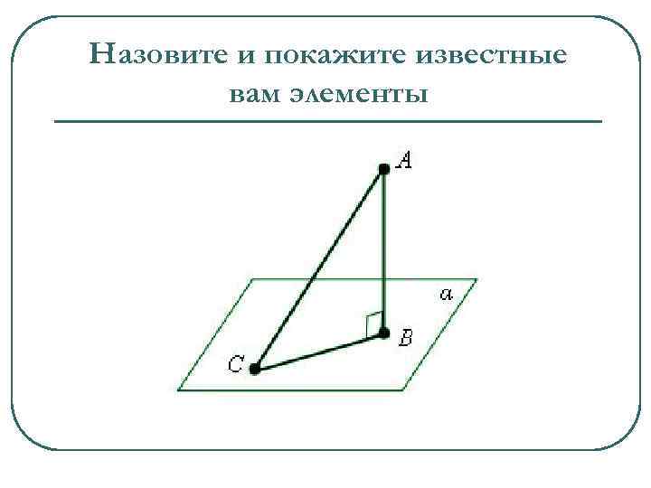 Назовите и покажите известные вам элементы 