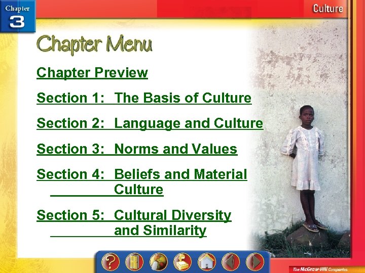Chapter Preview Section 1: The Basis of Culture Section 2: Language and Culture Section