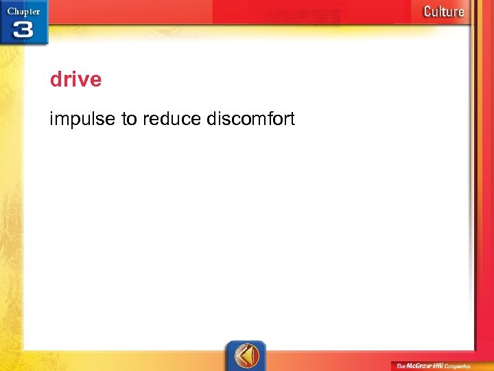 drive impulse to reduce discomfort 