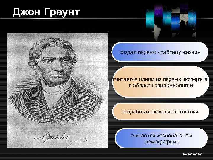 Джон Граунт создал первую «таблицу жизни» считается одним из первых экспертов в области эпидемиологии