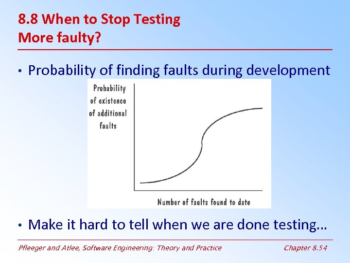 8. 8 When to Stop Testing More faulty? • Probability of finding faults during