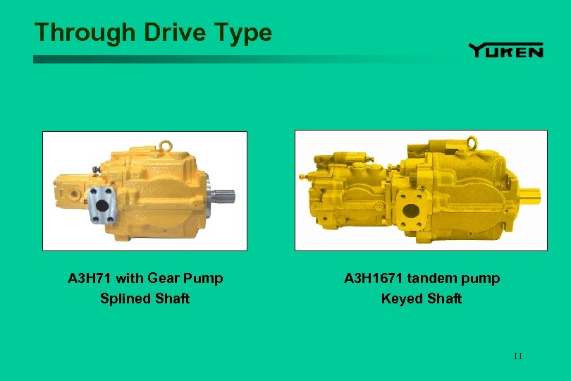 Through Drive Type A 3 H 71 with Gear Pump Splined Shaft A 3