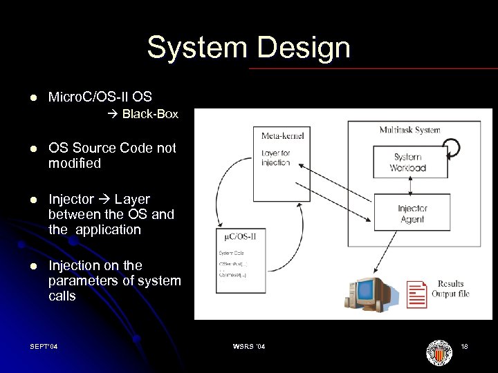 System Design l Micro. C/OS II OS Black Box l OS Source Code not