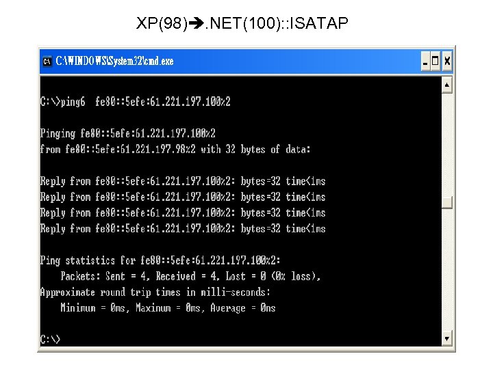 XP(98). NET(100): : ISATAP 