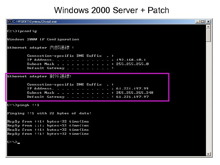 Windows 2000 Server + Patch 