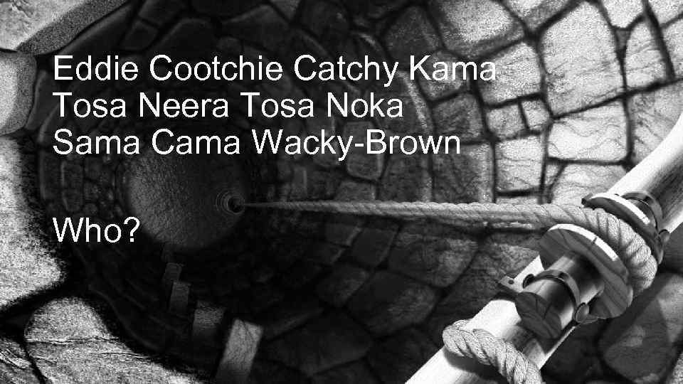 Eddie Cootchie Catchy Kama Tosa Neera Tosa Noka Sama Cama Wacky-Brown Who? 