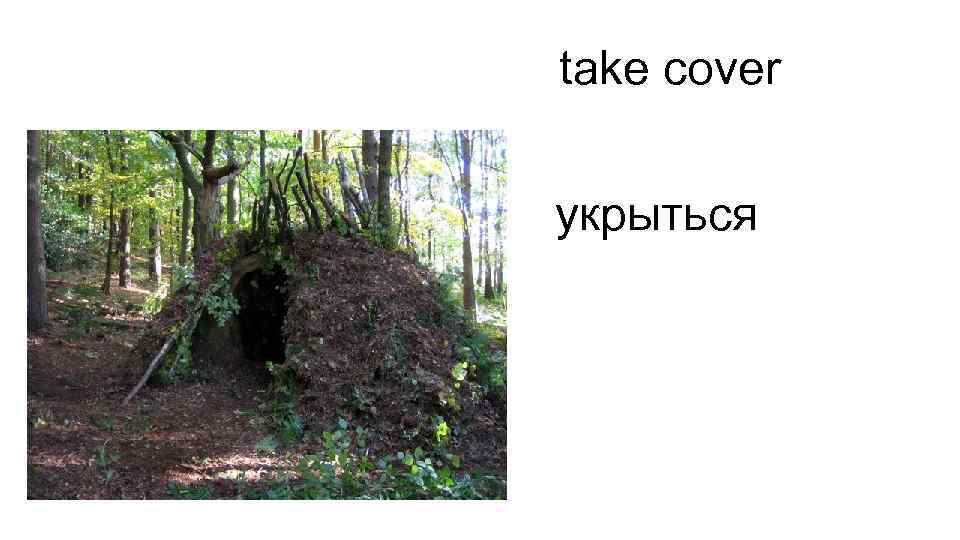 take cover укрыться 
