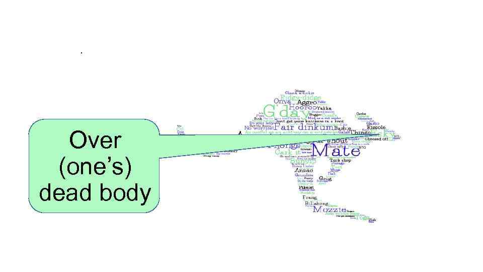  . Over (one’s) dead body 