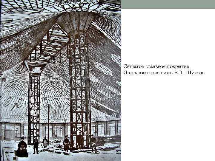 Сетчатое стальное покрытие Овального павильона В. Г. Шухова 