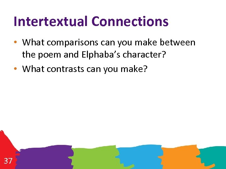Intertextual Connections • What comparisons can you make between the poem and Elphaba’s character?