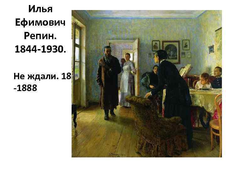 Илья Ефимович Репин. 1844 -1930. Не ждали. 1884 -1888 