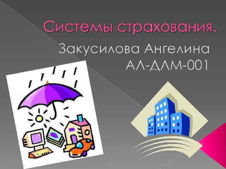 Системы страхования. Закусилова Ангелина АЛ-ДЛМ-001 