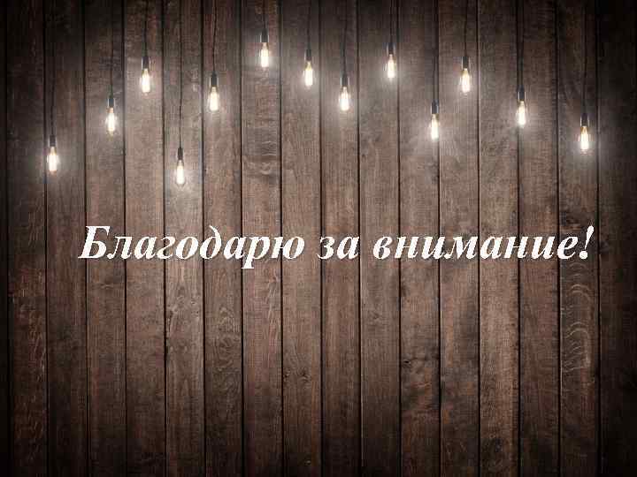 Благодарю за внимание! 